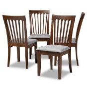 Baxton Studio Minette Modern and Contemporary Grey Fabric Upholstered Walnut Brown Finished Wood Dining Chair